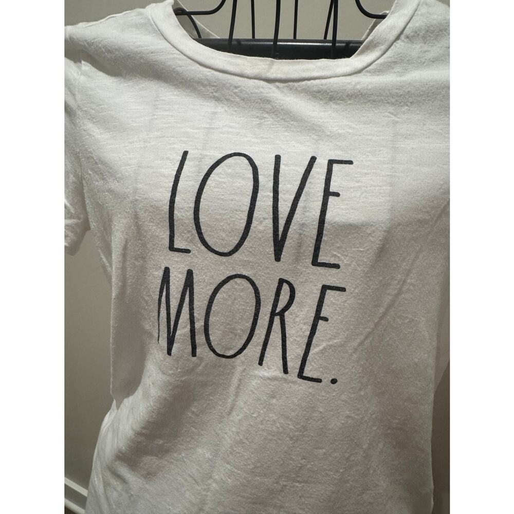 Rae Dunn White Love More Graphic Tee Medium - Picture 3 of 4